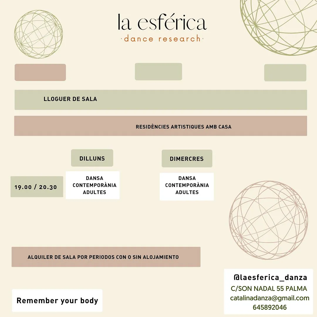 Horarios de las clases de danza